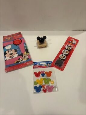 Vintage Disney Mickey and Minnies Mouse Lot (Stamps, Wallpaper, Stickers)